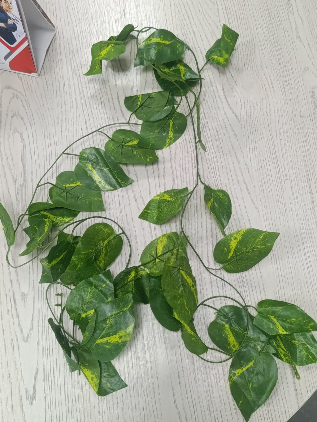 Artificial Plant Leaves Bail with 10 FT LED Fairy Lights & 7 FT Leaf Lights