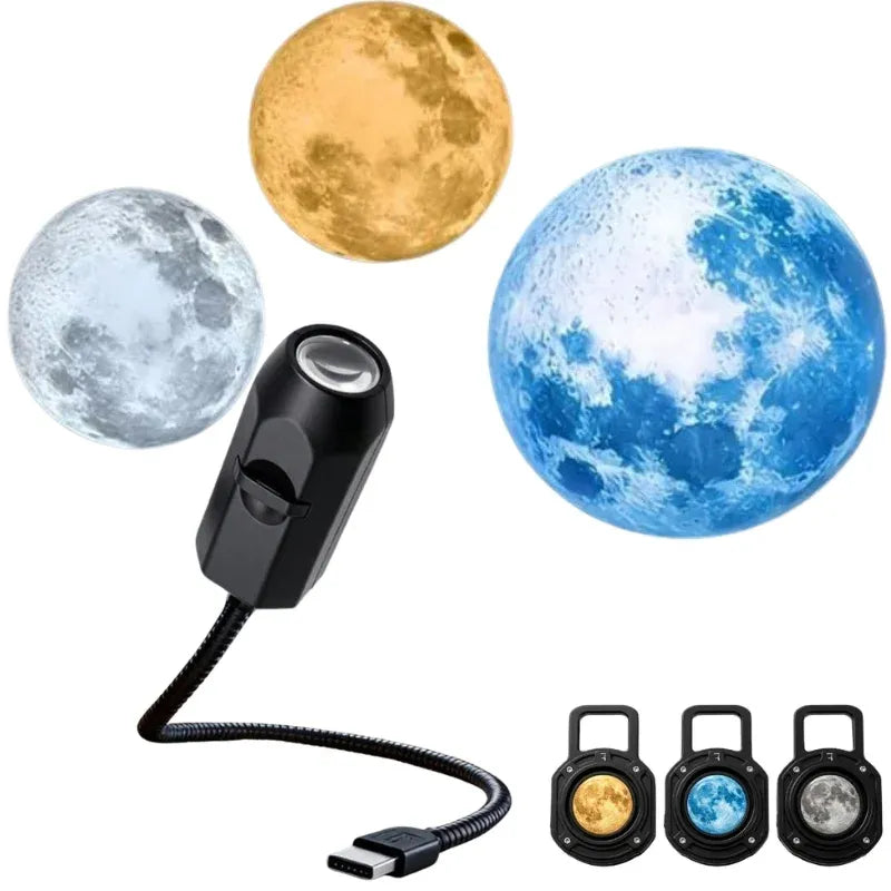 2-in-1 USB Galaxy Star Projector Night Light | 6 Projection Lenses