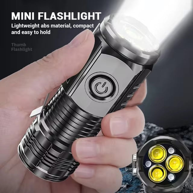 Bright Mini Flashlight with 3 LED Wicks Perfect for Emergencies Outdoor Activities